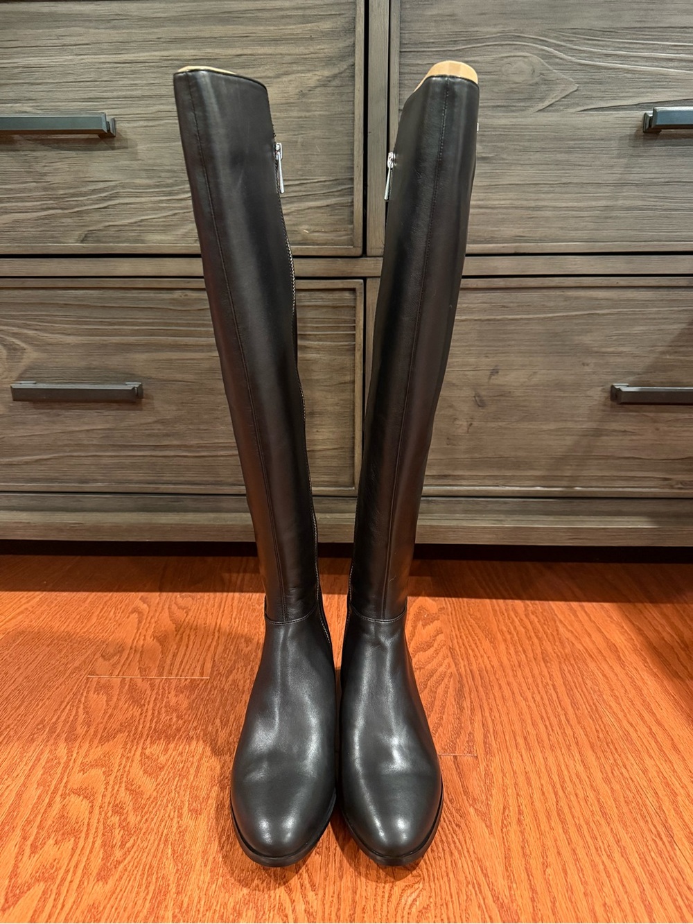 Michael Kors Black Over-the-Knee Leather Boots